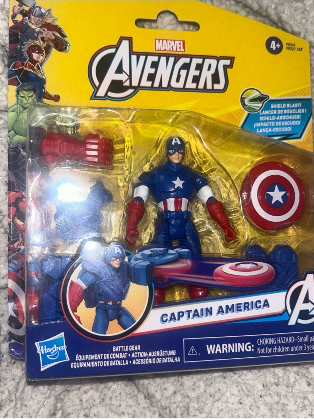 🔥✅ Marvel Epic Hero Series Battle Gear Captain America Action Figure, 4-Inch 🆕
